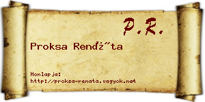 Proksa Renáta névjegykártya