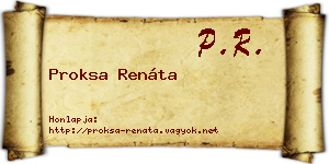 Proksa Renáta névjegykártya